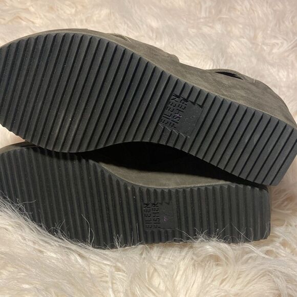 Eileen Fisher Olive coloredWedge Shoes Suede Comfort 7.5 - Picture 5 of 7